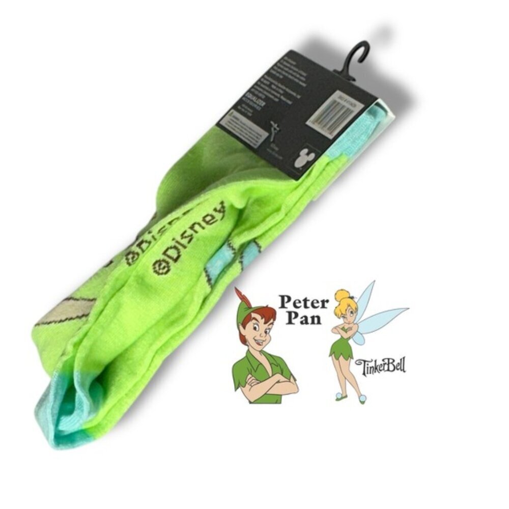 Peter Pan Tinker Bell Crew Socks Disney Green Blue Adult Unisex 9-13 One Size - Picture 8 of 16
